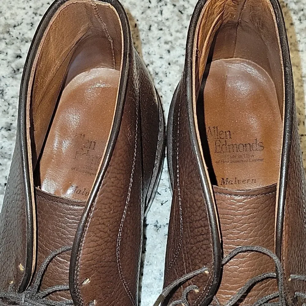 Allen Edmonds Men's 10 B Malvern $595 Chukka Boots 100% Leather Lace Up Brown